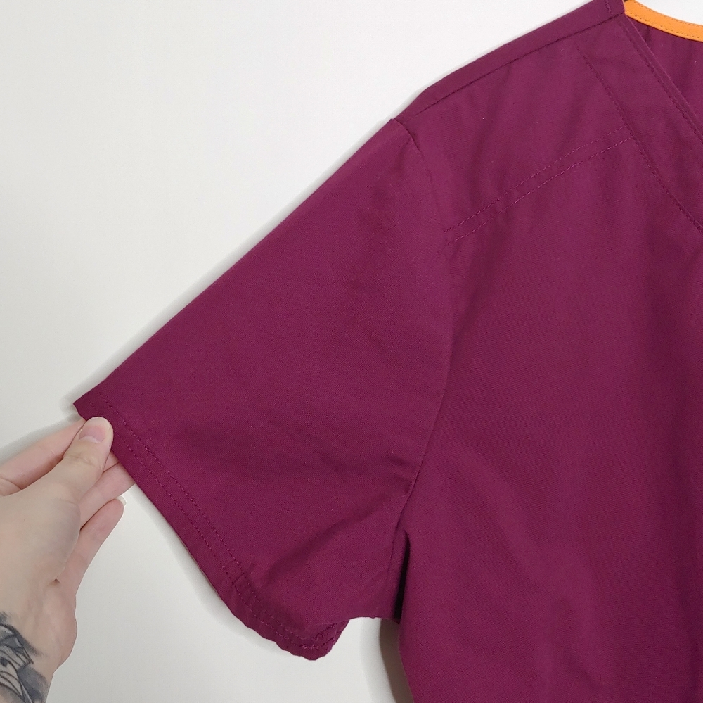 Scrubstar Premium Scrubwear Purple Short Medical Sleeve Scrubs Shirt Size Large - Picture 5 of 16